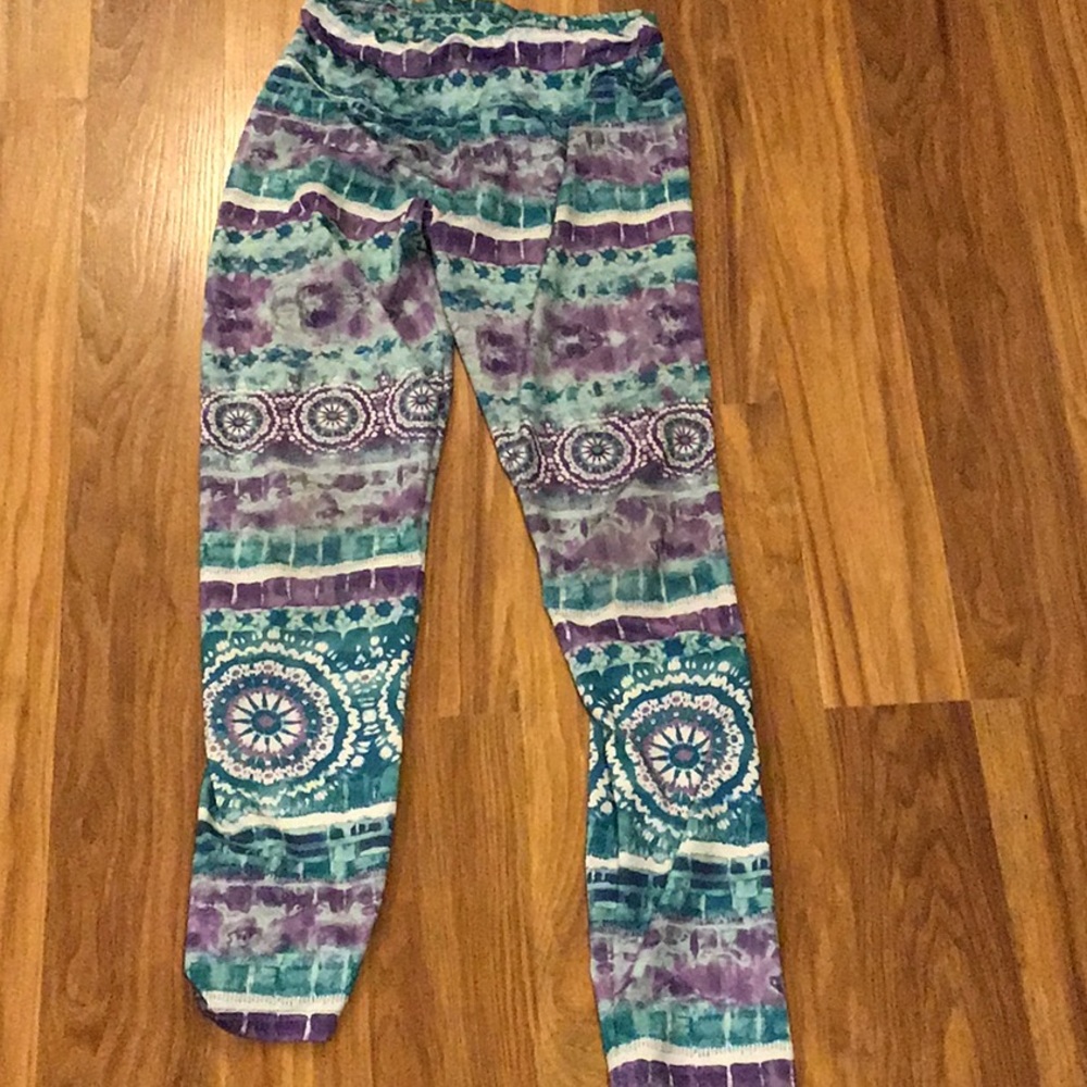 Cute blue and purple printed leggings